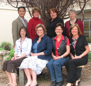 Front Row (L to R): Beth Plant; Adrien Vaughan; Mary Fuller; Wendy Miller Back Row (L to R): Bob Hsiao; Kelly Wilson; Trish Beardsley; Sharon Campbell, Missing: Faye Burch